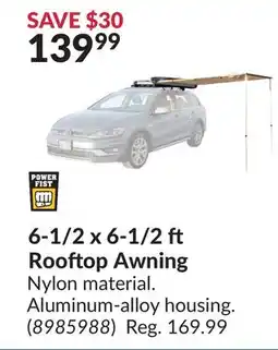 Princess Auto 6-1/2x6-1/2 Rooftop Awning offer