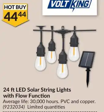 Princess Auto 24 ft LED Solar String Lights with Flow Function offer
