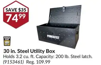 Princess Auto Power Fist 30 in. Steel Utility Box offer