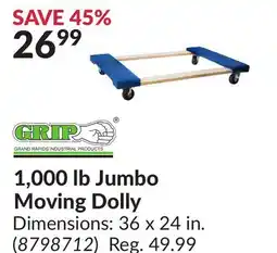 Princess Auto 1,000 lb Jumbo Moving Dolly offer
