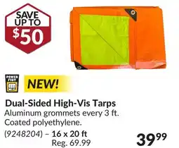 Princess Auto Dual-Sided High-Vis Tarps offer