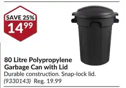 Princess Auto 80 Litre Polypropylene Garbage Can with Lid offer