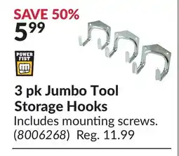 Princess Auto 3pk Jumbo Tool Storage Hooks offer