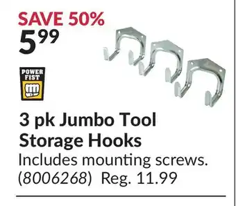 Princess Auto 3pk Jumbo Tool Storage Hooks offer