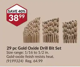 Princess Auto 29pc Gold Oxide Drill Bit Set offer
