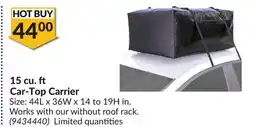 Princess Auto 15cu. ft Car-Top Carrier offer