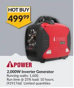 Princess Auto iPower 2,000 W Inverter Generator offer