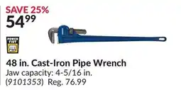 Princess Auto 48 in. Cast-Iron Pipe Wrench offer