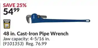 Princess Auto 48 in. Cast-Iron Pipe Wrench offer