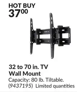 Princess Auto 32 to 70 in.TV Wall Mount offer