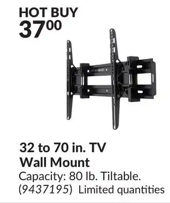 Princess Auto 32 to 70 in.TV Wall Mount offer