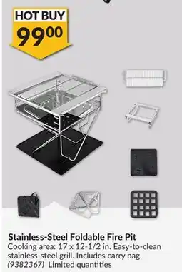 Princess Auto Stainless-Steel Foldable Fire Pit offer