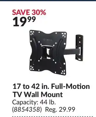 Princess Auto 17 to 42 in.Full-Motion TV Wall Mount offer
