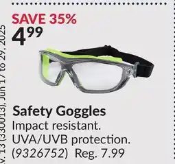 Princess Auto Safety Goggles offer