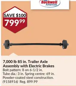 Princess Auto 7,000 lb 85 in. Trailer Axle Assembly with Electric Brakes offer