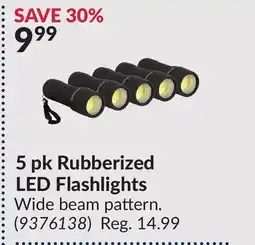 Princess Auto 5pk Rubberized LED Flashlights offer
