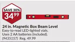 Princess Auto 24 in. Magnetic Box Beam Level offer