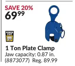 Princess Auto Power Fist 1 Ton Plate Clamp offer