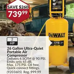 Princess Auto 26 Gallon Ultra-Quiet Portable Air Compressor offer