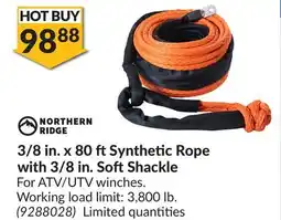 Princess Auto 3/8 in. x 80 ft Synthetic Rope with 3/8 in. Soft Shackle offer