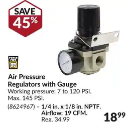 Princess Auto Air Pressure Regulators with Gauge offer