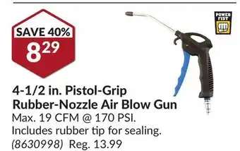 Princess Auto 4-1/2 in.Pistol-Grip Rubber-Nozzle Air Blow Gun offer