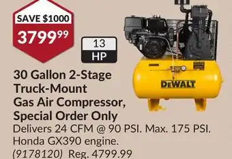 Princess Auto 30 Gallon 2-Stage Truck-Mount Gas Air Compressor, Special Order Only offer