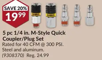 Princess Auto 5pc 1/4in. M-Style Quick Coupler/Plug Set offer