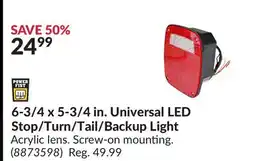 Princess Auto 6-3/4 x 5-3/4 in.Universal LED Stop/Turn/Tail/Backup Light offer