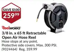 Princess Auto 3/8 in.x 65 ft Retractable Open Air Hose Reel offer