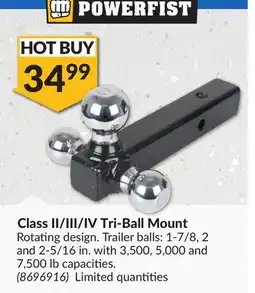 Princess Auto Class II/III/IV Tri-Ball Mount offer