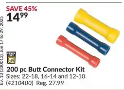 Princess Auto 200 pc Butt Connector Kit offer