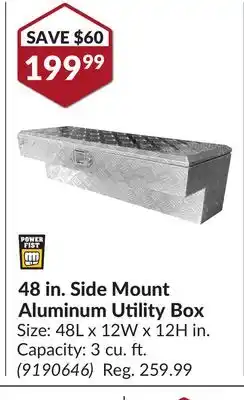 Princess Auto 48 in. Side Mount Aluminum Utility Box offer