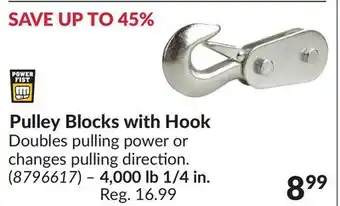 Princess Auto Pulley Blocks with Hook offer