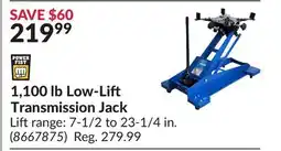 Princess Auto 1,100 lb Low-Lift Transmission Jack offer