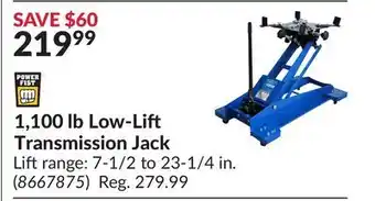 Princess Auto 1,100 lb Low-Lift Transmission Jack offer