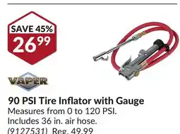 Princess Auto 90 PSI Tire Inflator with Gauge offer