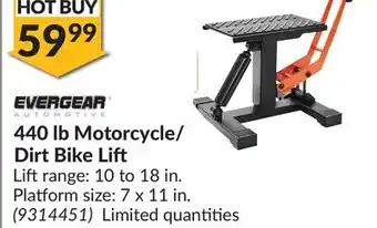 Princess Auto 440 lb Motorcycle/Dirt Bike Lift offer