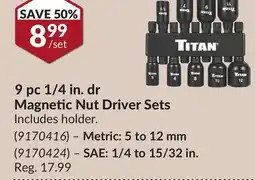 Princess Auto 9 Pc 1/14 in. dr. Magnetic Nut Driver Sets offer