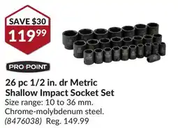 Princess Auto 26 pc 1/2 in.dr Metric Shallow Impact Socket Set offer