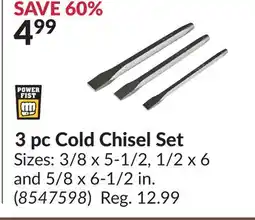 Princess Auto 3pc Cold Chisel Set offer
