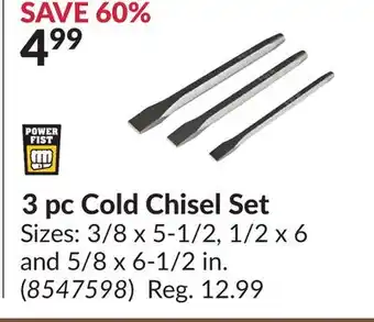 Princess Auto 3pc Cold Chisel Set offer