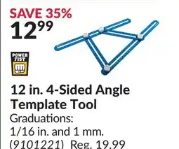 Princess Auto 12 in. 4-Sided Angle Template Tool offer
