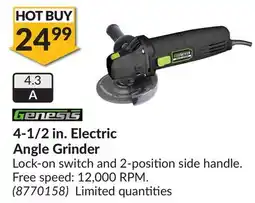 Princess Auto 4-1/2 in. Electric Angle Grinder offer