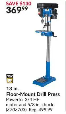 Princess Auto 13 in. Floor-Mount Drill Press offer