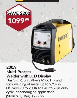 Princess Auto 200A Multi-Process Welder with LCD Display offer