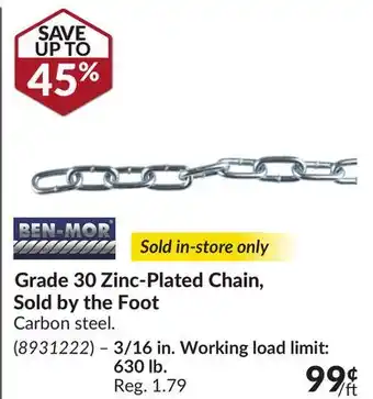 Princess Auto Grade 30 Zinc-Plated Chain, Sold by the Foot offer