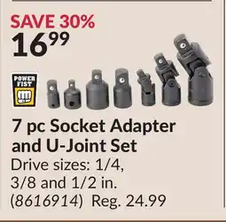 Princess Auto 7pc Socket Adapter and U-Joint Set offer
