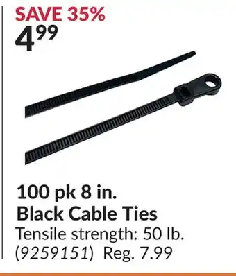 Princess Auto 100pk 8 in. Black Cable Ties offer