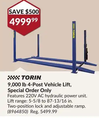 Princess Auto 9,000 lb. 4-Post Vehicle Lift, Special Order Only offer